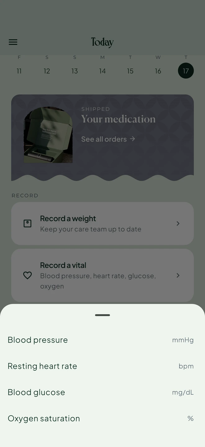 Boca Care vital recording screen